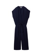 TOM TAILOR Damen Musselin Overall, blau, Uni, Gr. 34