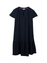 TOM TAILOR Damen Musselin Kleid, blau, Uni, Gr. 36