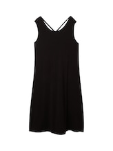 TOM TAILOR Damen Jerseykleid mit Rückendetail, schwarz, Uni, Gr. 42