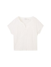 TOM TAILOR Damen T-Shirt mit Bio-Baumwolle, weiß, Uni, Gr. M