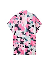 TOM TAILOR Damen T-Shirt mit V-Ausschnitt, rosa, Allover Print, Gr. XXXL
