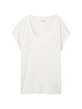 TOM TAILOR Damen Basic T-Shirt, weiß, Uni, Gr. S