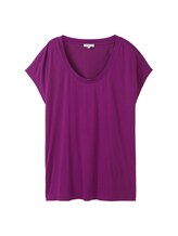TOM TAILOR Damen Basic T-Shirt, lila, Uni, Gr. XS