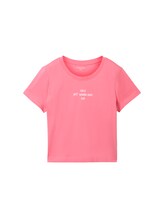 TOM TAILOR Mädchen Cropped T-Shirt mit Textprint, rosa, Textprint, Gr. 164