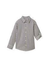 TOM TAILOR Jungen Gestreiftes Hemd mit Turn-up-Ärmeln, blau, Streifenmuster, Gr. 116/122