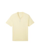 TOM TAILOR Herren Serafino T-Shirt mit Print, gelb, Print, Gr. XXXL
