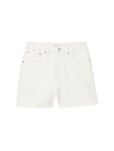 TOM TAILOR DENIM Damen High Waisted Mom Jeansshorts, weiß, Uni, Gr. XL