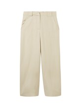 TOM TAILOR Damen Culotte Hose mit Leinen, beige, Uni, Gr. 46/28