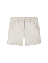 TOM TAILOR Damen Chino Bermuda Shorts, beige, Uni, Gr. 44