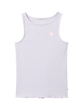 TOM TAILOR Mädchen Top mit Rippstruktur, lila, Uni, Gr. 104/110