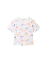 TOM TAILOR Mädchen T-Shirt mit Bio-Baumwolle, rosa, Allover Print, Gr. 128/134
