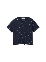 TOM TAILOR Mädchen T-Shirt mit Bio-Baumwolle, blau, Allover Print, Gr. 128/134