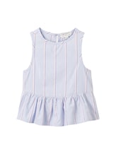 TOM TAILOR Mädchen Gestreifte Bluse mit Bio-Baumwolle, blau, Streifenmuster, Gr. 104/110