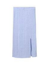 TOM TAILOR DENIM Damen Gemusterter Midirock, blau, Muster, Gr. XL