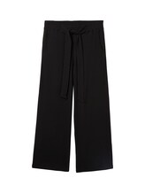 TOM TAILOR DENIM Damen Culotte mit Bindegürtel, schwarz, Uni, Gr. XL