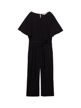 TOM TAILOR DENIM Damen Palazzo Overall, schwarz, Uni, Gr. S