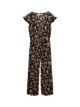 TOM TAILOR DENIM Damen Gemusterter Overall, schwarz, Muster, Gr. S