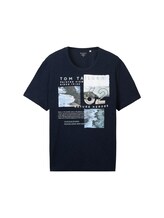 TOM TAILOR Herren Plus - T-Shirt mit Print, blau, Print, Gr. 2XL