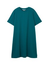 TOM TAILOR DENIM Damen Kurzes T-Shirt-Kleid, grün, Melange Optik, Gr. S