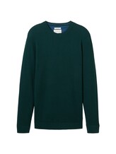 TOM TAILOR Herren Strickpullover aus Baumwolle, grün, Meliert, Gr. XXL