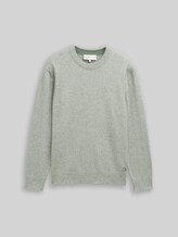 TOM TAILOR DENIM Herren Basic Strickpullover aus Baumwolle, grün, Meliert, Gr. XXL