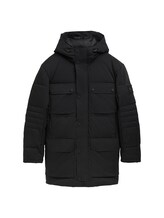 TOM TAILOR Herren Wasserabweisender Daunen Parka, schwarz, Uni, Gr. XXL