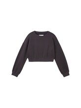 TOM TAILOR Mädchen Cropped Sweatshirt, grau, Uni, Gr. 140