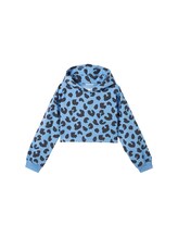 TOM TAILOR Mädchen Cropped Hoodie mit Bio-Baumwolle, blau, Allover Print, Gr. 128