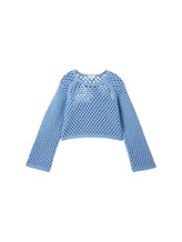 TOM TAILOR Mädchen Cropped Pullover mit Bio-Baumwolle, blau, Uni, Gr. 128