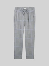 TOM TAILOR Damen Loose Fit Hose im Karomuster, blau, Kariert, Gr. 44/28