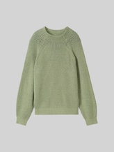 TOM TAILOR Damen Gerippter Pullover mit Stehkragen, grün, Uni, Gr. XXL