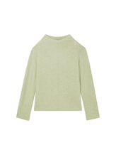 TOM TAILOR Damen Strick Pullover mit LENZING™ EcoVero™, grün, Uni, Gr. L