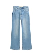 TOM TAILOR DENIM Damen Wide Leg Jeans mit recycelter Baumwolle, blau, Uni, Gr. L