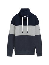 TOM TAILOR Herren Sweatshirt mit Colour Blocking, blau, Colour Blocking, Gr. M