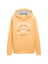 TOM TAILOR Herren Hoodie Sweatshirt mit Logo-Print, orange, Uni, Gr. XXXL