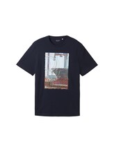 TOM TAILOR Herren T-Shirt mit Photoprint, blau, Fotoprint, Gr. L