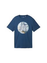 TOM TAILOR Herren T-Shirt mit Photoprint, blau, Fotoprint, Gr. L