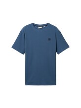 TOM TAILOR Herren Geripptes Basic T-Shirt, blau, Uni, Gr. XL