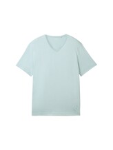 TOM TAILOR Herren Basic T-Shirt mit V-Ausschnitt, blau, Uni, Gr. XXXL