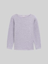TOM TAILOR Damen Plus Size - Soft-Touch Sweatshirt mit Knopfdetails, lila, Meliert, Gr. 46