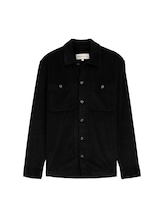 TOM TAILOR DENIM Herren Relaxed Cord Overshirt, schwarz, Uni, Gr. XS