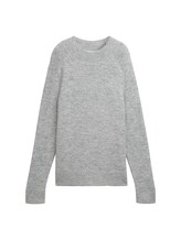 TOM TAILOR DENIM Damen Strickpullover in Melange Optik, grau, Meliert, Gr. XS