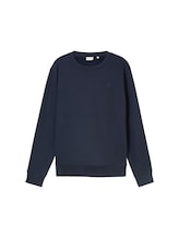 TOM TAILOR Herren Sweatshirt mit Logo Badge, blau, Uni, Gr. M