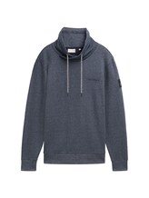 TOM TAILOR Herren Sweatshirt mit Logo-Details, blau, Melange Optik, Gr. S