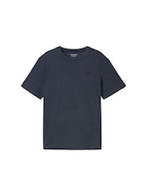 TOM TAILOR Herren Basic T-Shirt, blau, Meliert, Gr. XL