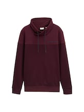 TOM TAILOR Herren Sweatshirt mit Stehkragen, rot, Uni, Gr. S