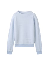 TOM TAILOR Damen Strickpullover aus Federgarn, blau, Uni, Gr. M