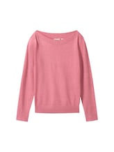 TOM TAILOR Damen Basic Strickpullover, rosa, Uni, Gr. M