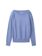 TOM TAILOR Damen Basic Strickpullover, blau, Uni, Gr. XXXL