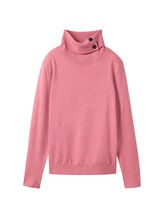 TOM TAILOR Damen Strickpullover mit Rollkragen, rosa, Uni, Gr. XS